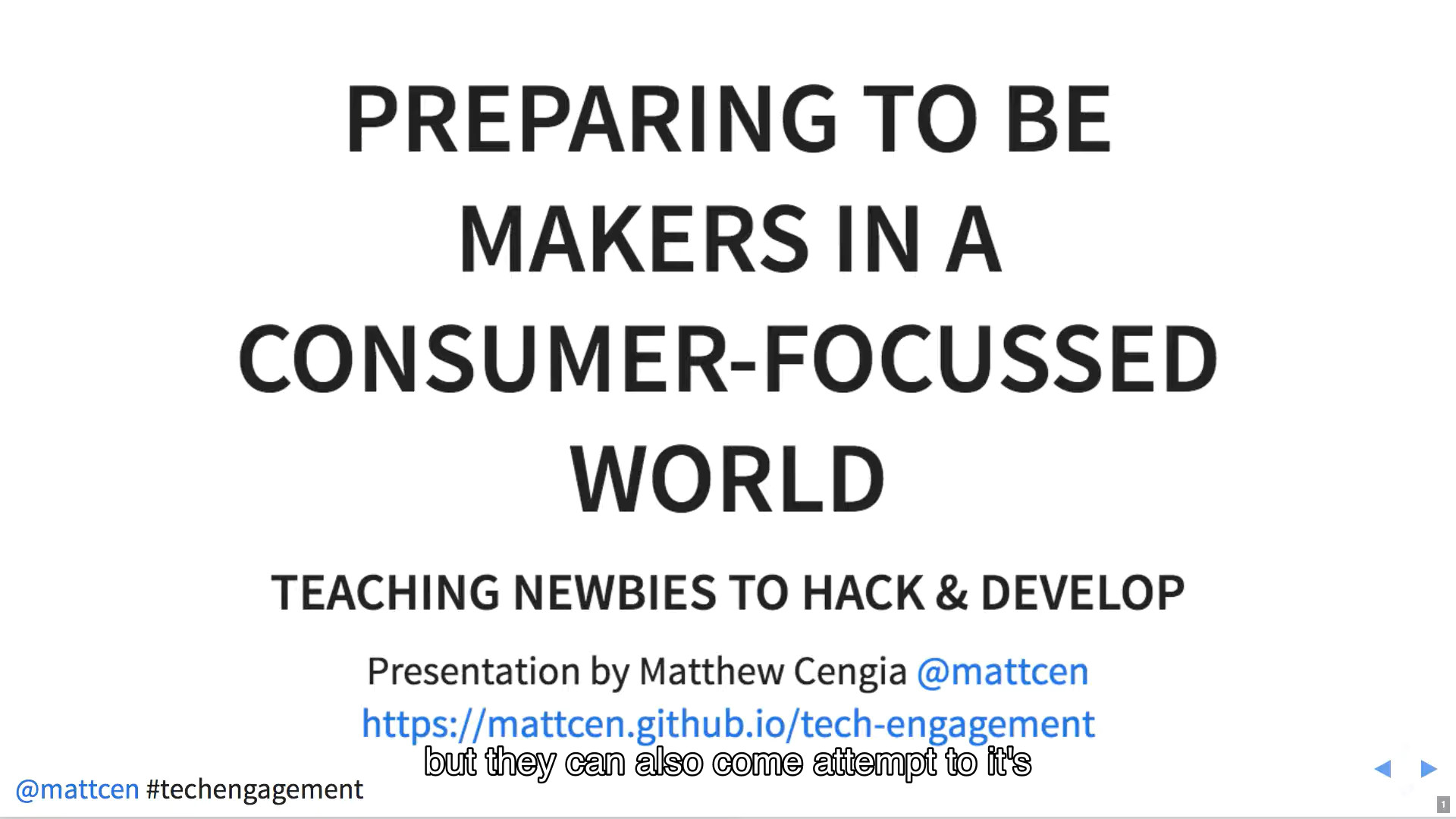 Preparing to be makers in a consumer-focussed world video